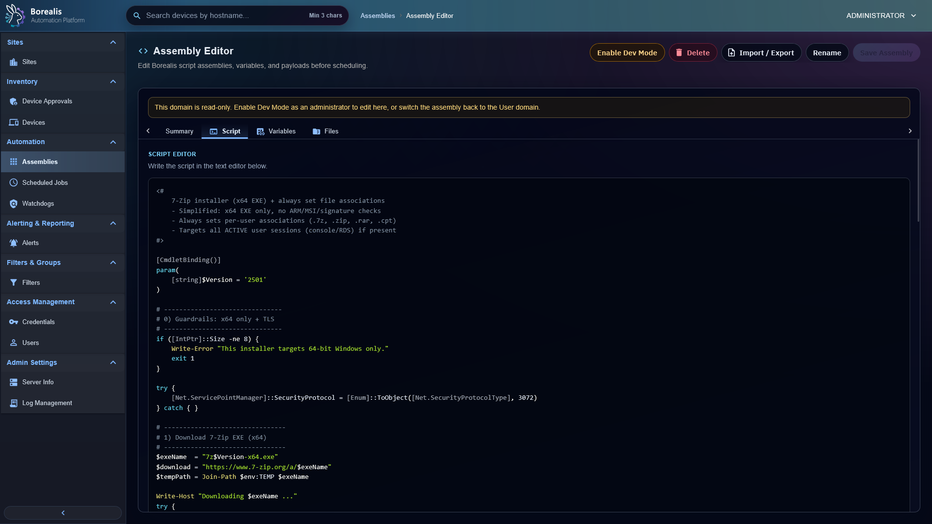 Borealis Assembly Editor