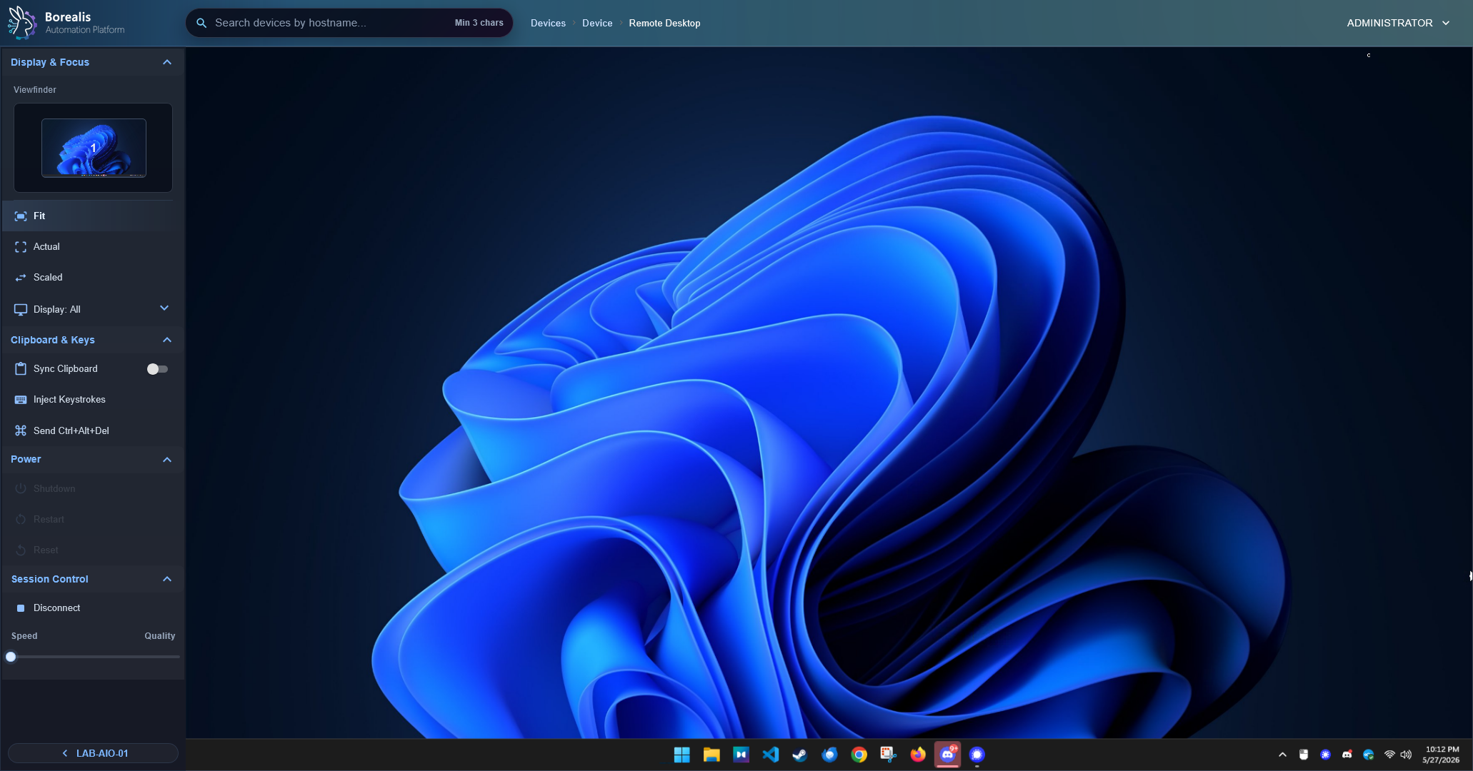 Borealis Remote Desktop session