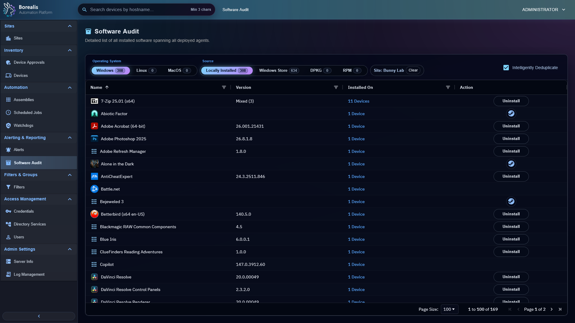 Borealis Software Audit List
